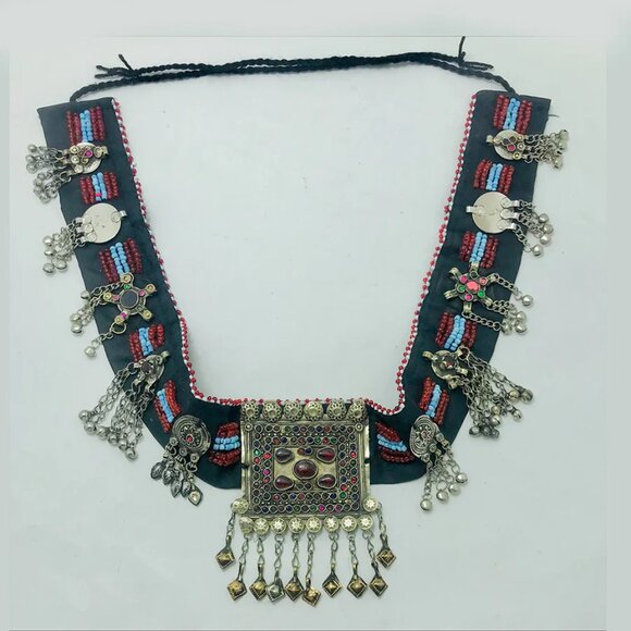Handmade Kuchi Belly Dance Belt: Vintage Coins & Glass Beads main image 8